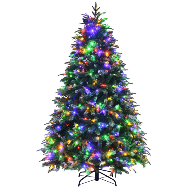 Costway Pre Lit Multicolour LED Artificial Christmas Tree 6ft - Green - Wilko - image 1