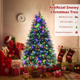 Costway Pre Lit Multicolour LED Artificial Christmas Tree 6ft - Green - Wilko - thumbnail 6