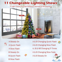 Costway Pre Lit Multicolour LED Artificial Christmas Tree 6ft - Green - Wilko - thumbnail 7