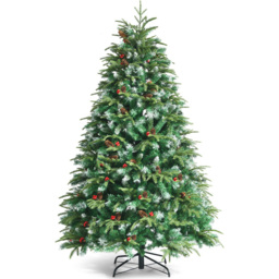 Costway Pre Lit Multicolour LED Artificial Christmas Tree 6ft - Green - Wilko - thumbnail 4