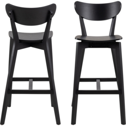 Roxby Black Bar Stool Set of 2 - Size: 105 x 45 x 49cm - Brown - Furniture To Go - Wilko - thumbnail 4