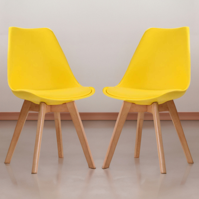 Louvre Set of 2 Yellow Dining Chair - LPD Home - Wilko - image 1