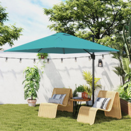 Outsunny Blue Square Crank Handle Cantilever Roma Parasol 2.45 x 2.45m - Size: 248 x 245 x 245cm - Wilko - thumbnail 5