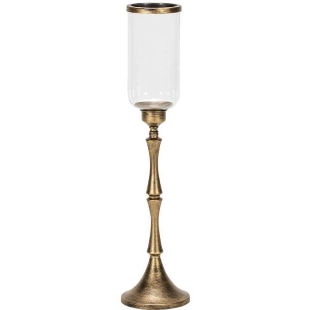 Bronze Tall Standing Hurricane Candle Holder - Wilko - image 1