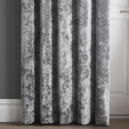 Intimates Silver Crushed Velvet Door Curtain 117X213cm - Size: W 117 x D 213cm - Wilko - thumbnail 4