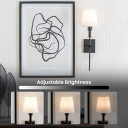 ValueLights Kincaid Black Rechargeable Easy Fit Wall Light with Shade - Size: 57 x 16 x 19cm - Wilko - thumbnail 7