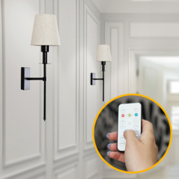 ValueLights Kincaid Black Rechargeable Easy Fit Wall Light with Shade - Size: 57 x 16 x 19cm - Wilko - thumbnail 6