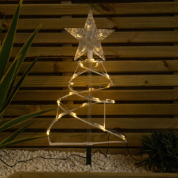 Samuel Alexander 4 Pack Warm White Spiral LED Christmas Tree Garden Path Light - Size: 45 x 20 x 20cm - Wilko - thumbnail 3