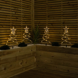 Samuel Alexander 4 Pack Warm White Spiral LED Christmas Tree Garden Path Light - Size: 45 x 20 x 20cm - Wilko - thumbnail 7