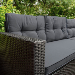 Monster Shop Jardí Black Rattan Corner Set - Size: 8 Seater - Wilko - thumbnail 4