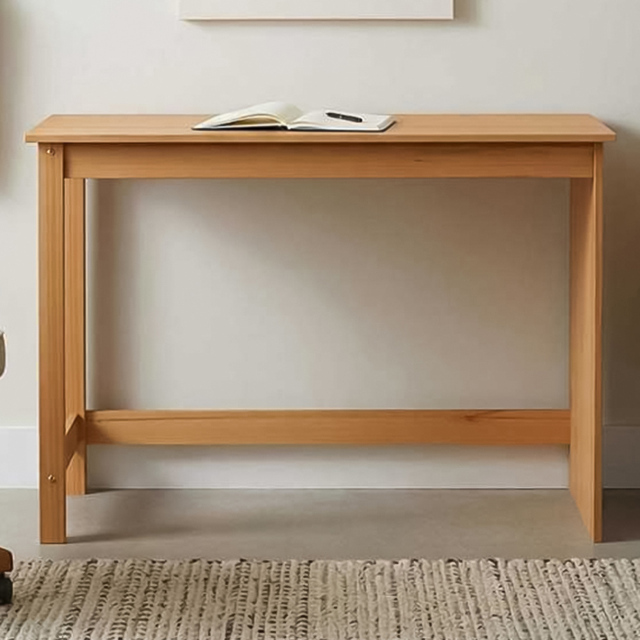 vidaXL Minimalist Compact Pine Wood Desk Honey Brown - Size: 75 x 112 x 50cm - Wilko - image 1