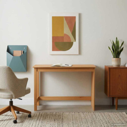 vidaXL Minimalist Compact Pine Wood Desk Honey Brown - Size: 75 x 112 x 50cm - Wilko - thumbnail 7