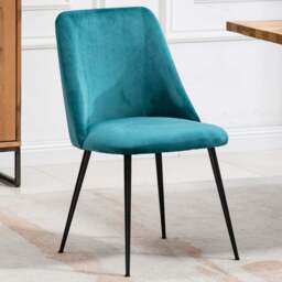 Artemis Home Morandi Set of 2 Teal Velvet Dining Chair - Blue - Wilko - thumbnail 1