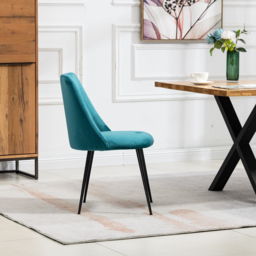 Artemis Home Morandi Set of 2 Teal Velvet Dining Chair - Blue - Wilko - thumbnail 4