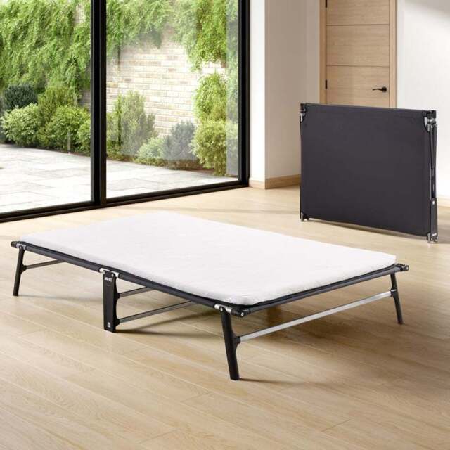Jay-Be CE120 Small Double Compact Folding Bed with e-Fibre Mattress - Black - Wilko - image 1