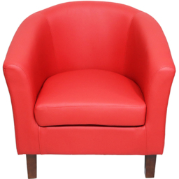 Brooklyn Red Faux Leather Tub Chair - Size: Single - Wilko - thumbnail 3