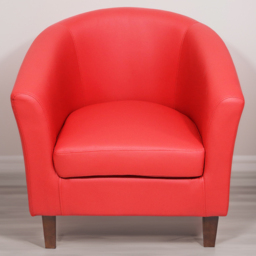 Brooklyn Red Faux Leather Tub Chair - Size: Single - Wilko - thumbnail 1