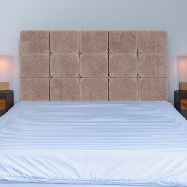 Bedmaster Single Mink Naples Velvet Pearl Squared Headboard - Brown - Wilko - image 1