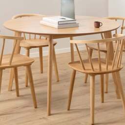 Florence Roxby 4 Seater Matt Oak Round Dining Table - Brown - Furniture To Go - Wilko