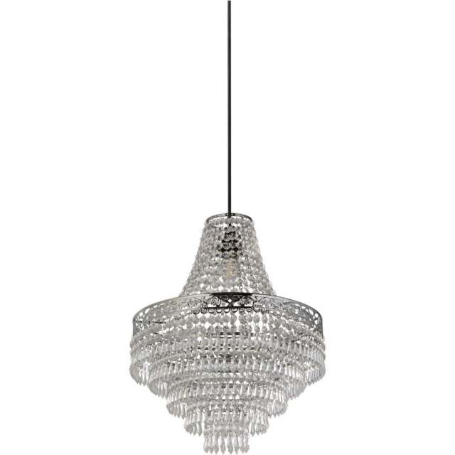 Lighting Collection Large Empire Easy Fit Pendant Chandelier with Acrylic Drops - Size: 48 x 37 x 37cm - Clear - Wilko - image 1