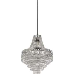 Lighting Collection Large Empire Easy Fit Pendant Chandelier with Acrylic Drops - Size: 48 x 37 x 37cm - Clear - Wilko - thumbnail 1