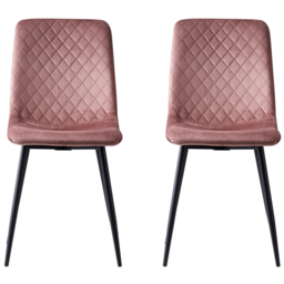 Lexi Set of 4 Pink Velvet Fabric Dining Chairs - MCC - Wilko - thumbnail 4