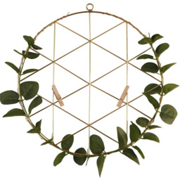 Lighting Collection Wire Grid with LED Lights and Leaves - Size: 33 x 33 x 8.5cm - Green - Wilko - thumbnail 3