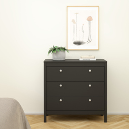 Florence Madrid 3 Drawer Matt Black Chest of Drawers - Wilko - thumbnail 7