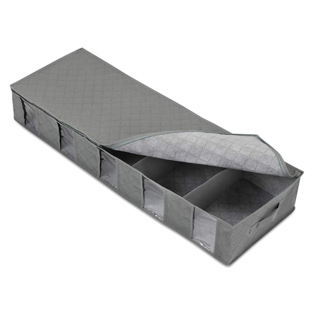 Living and Home Grey Non Woven Fabric Underbed Storage Bag with Handle and Zipper 97cm - Size: 33 x 97 x 15cm - Wilko - image 1