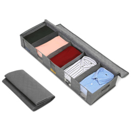 Living and Home Grey Non Woven Fabric Underbed Storage Bag with Handle and Zipper 97cm - Size: 33 x 97 x 15cm - Wilko - thumbnail 4