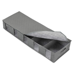 Living and Home Grey Non Woven Fabric Underbed Storage Bag with Handle and Zipper 97cm - Size: 33 x 97 x 15cm - Wilko - thumbnail 1