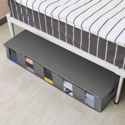 Living and Home Grey Non Woven Fabric Underbed Storage Bag with Handle and Zipper 97cm - Size: 33 x 97 x 15cm - Wilko - thumbnail 3