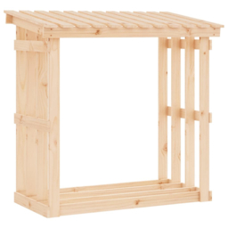vidaXL Natural Pine Wood Firewood Log Holder 109 x 108 x 64.5cm - n/a - Wilko