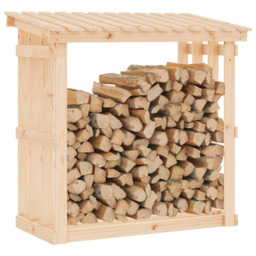 vidaXL Natural Pine Wood Firewood Log Holder 109 x 108 x 64.5cm - n/a - Wilko - thumbnail 4
