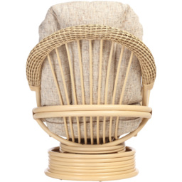 Desser Furniture Burford Natural Rattan and Farrow Swivel Rocker Chair - Size: Single - Cream - Wilko - thumbnail 6