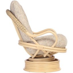 Desser Furniture Burford Natural Rattan and Farrow Swivel Rocker Chair - Size: Single - Cream - Wilko - thumbnail 5