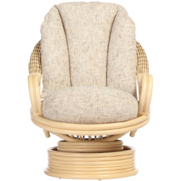 Desser Furniture Burford Natural Rattan and Farrow Swivel Rocker Chair - Size: Single - Cream - Wilko - thumbnail 4