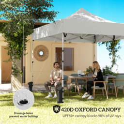 Outsunny 3 x 3m Silver Grey Heavy Duty Marquee Pop Up Gazebo with Sides - Size: 338 x 300 x 300cm - Wilko - thumbnail 5
