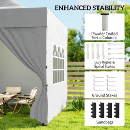 Outsunny 3 x 3m Silver Grey Heavy Duty Marquee Pop Up Gazebo with Sides - Size: 338 x 300 x 300cm - Wilko - thumbnail 7