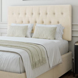 Bedmaster Small Double Cream Naples Linen Divan Base with Lona Headboard - Wilko - thumbnail 3
