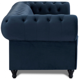 Home Detail Chesterfield 2 Seater Pleat Midnight Blue Velvet Sofa - Wilko - thumbnail 5