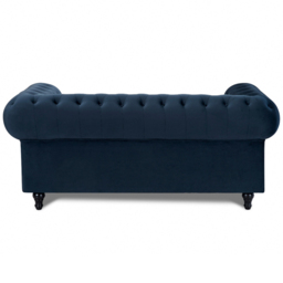 Home Detail Chesterfield 2 Seater Pleat Midnight Blue Velvet Sofa - Wilko - thumbnail 6