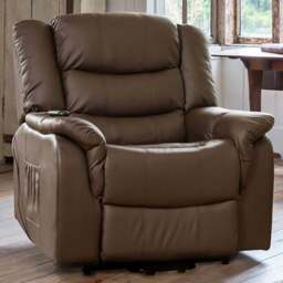Artemis Home Almeira Brown Massage and Heat Electric Riser Recliner Chair - Size: Single - Wilko
