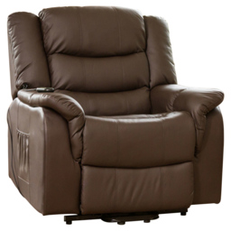 Artemis Home Almeira Brown Massage and Heat Electric Riser Recliner Chair - Size: Single - Wilko - thumbnail 3