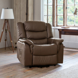 Artemis Home Almeira Brown Massage and Heat Electric Riser Recliner Chair - Size: Single - Wilko - thumbnail 4
