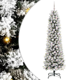 vidaXL Pre-Lit Warm White LED and Pink Baubles White Artificial Christmas Tree with Stand 6.8ft - Wilko - thumbnail 3