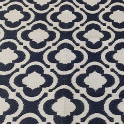 Charles Bentley Navy Moroccan Patterned Outdoor Rug 120 x 170cm - Size: 2.5 x 120 x 170cm - Blue - Wilko - thumbnail 5