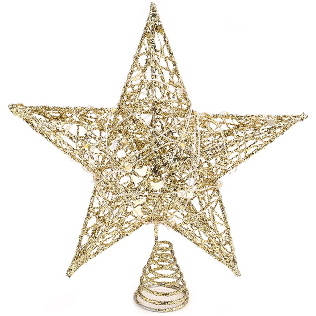 Living and Home Gold Sequins Star Christmas Tree Topper 20cm - Size: 20 x 20 x 23cm - Wilko - image 1