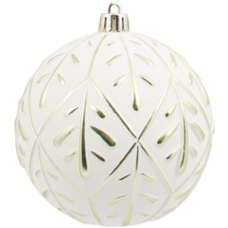 Pack of 4 Leaf Embossed Baubles White - Mistletoe Cottage - Wilko - thumbnail 4