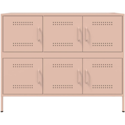 vidaXL 6 Door Pink Steel Sideboard - Size: 79 x 100.5 x 39cm - Wilko - thumbnail 4